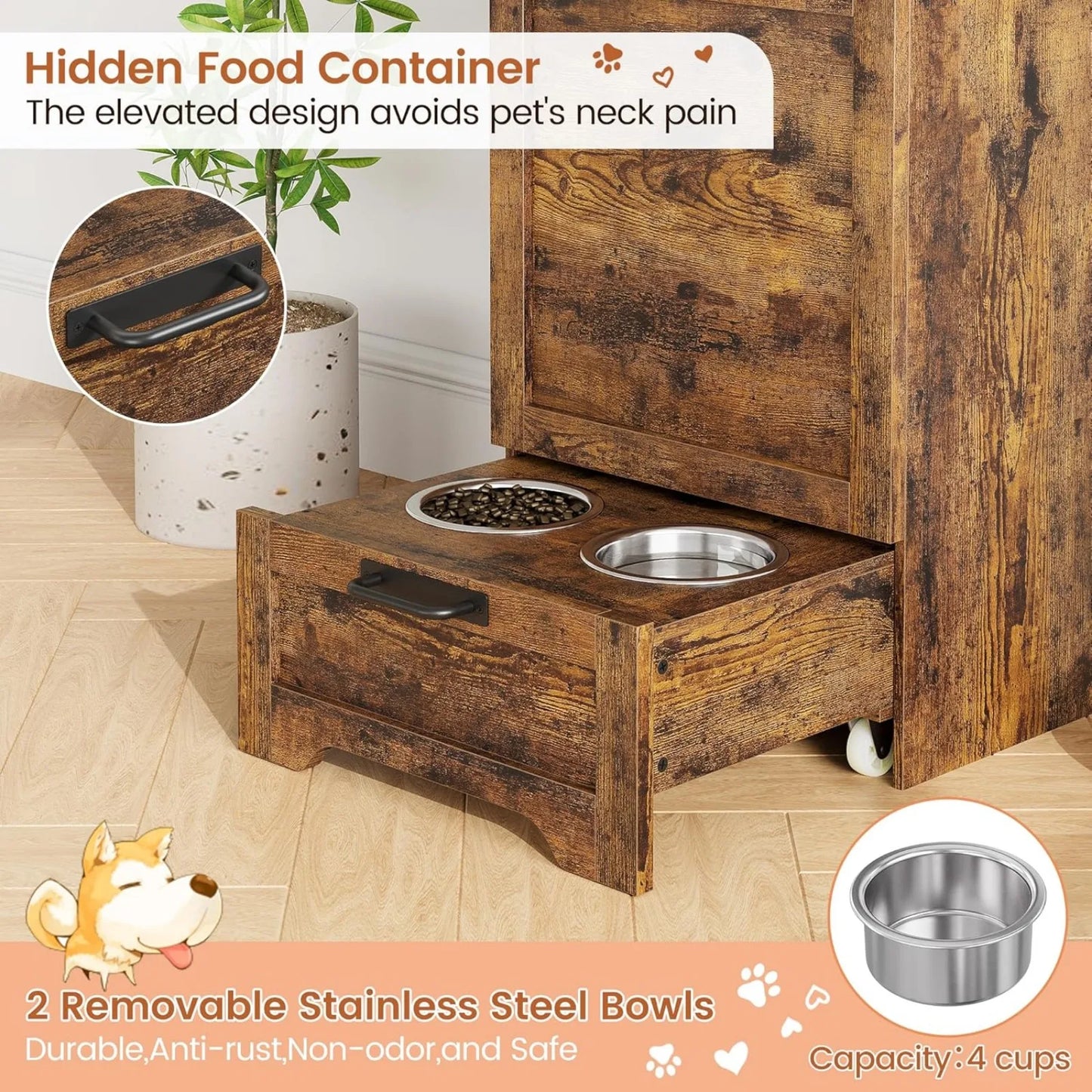 Food Cabinet,Pet Feeding Station