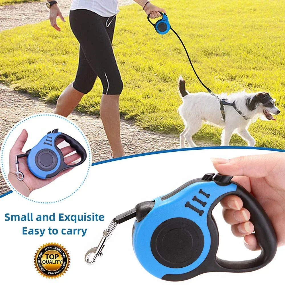 Retractable Tangle Free, Walking Leash with Anti Slip Handle, Pause and Lock Store Pet Leash