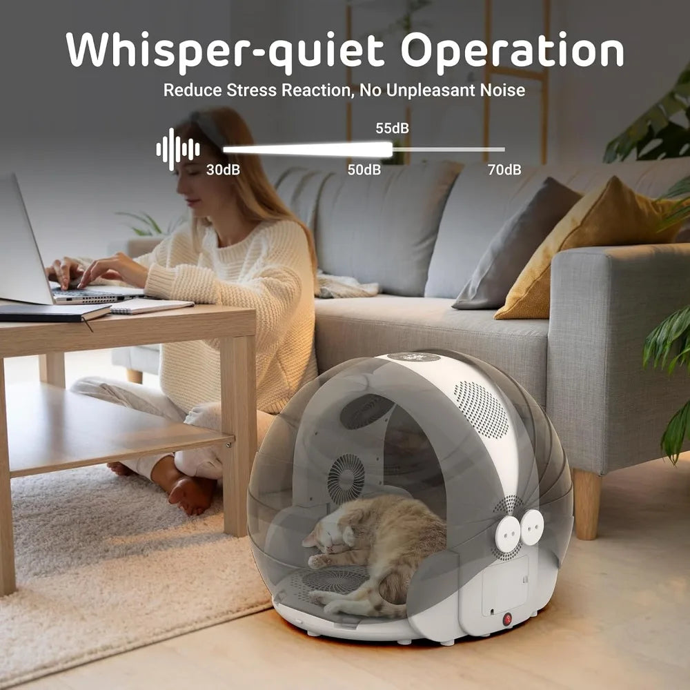 Automatic Pet hair dryer box, 360° airflow,temperature control