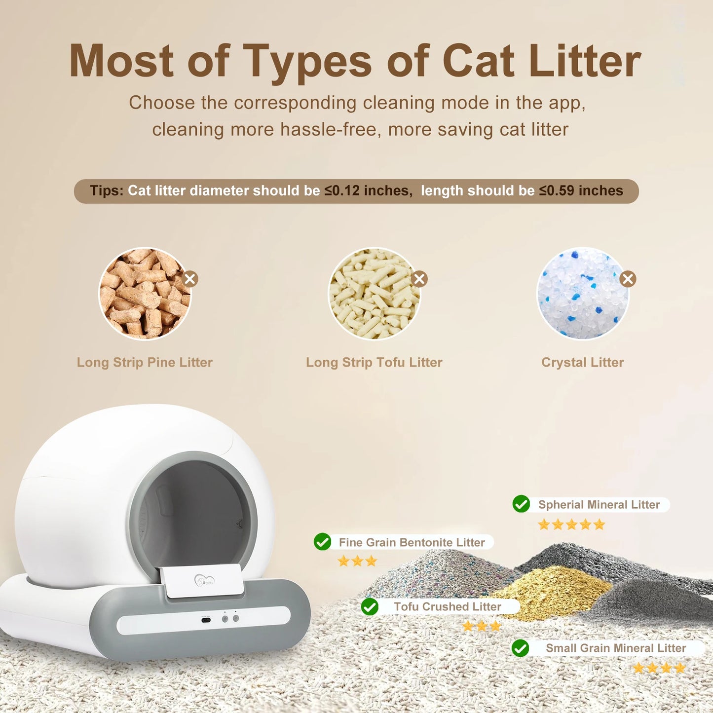 App Control Self Cleaning Automatic Cat Litter Box