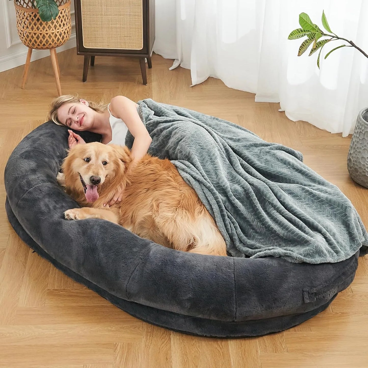 Washable Faux Fur Napping Orthopedic Bed