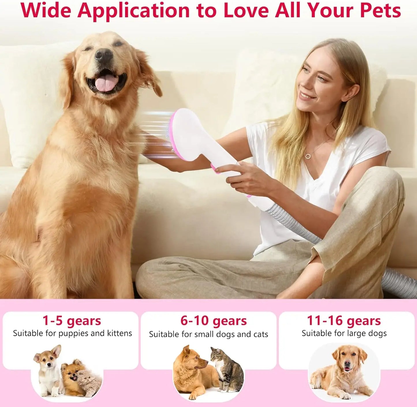 Multi-Functional Pet Hair Vacuum Groomer