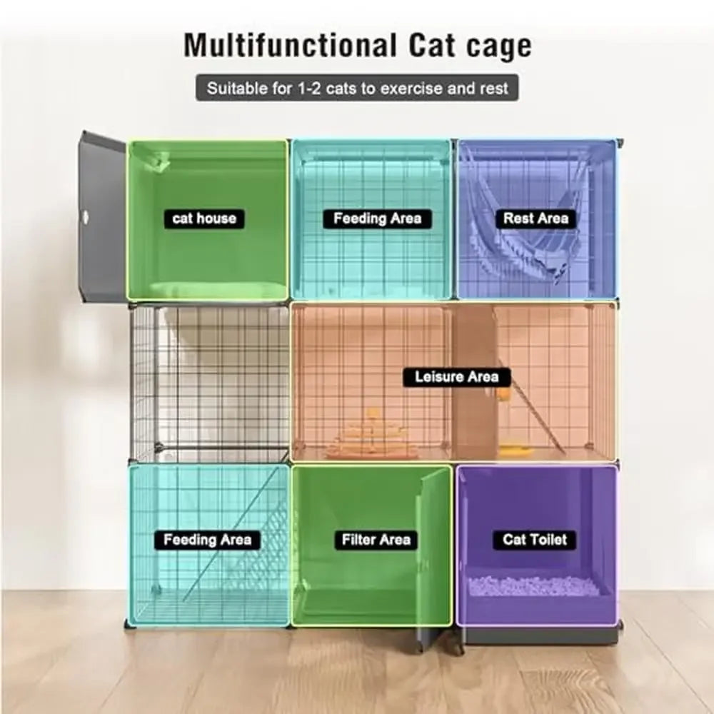 Cat Enclosure Playpen with Litter Box
