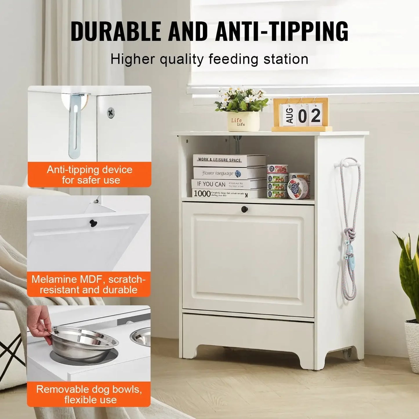 Pet Feeding Station w/ Storage Cabinet