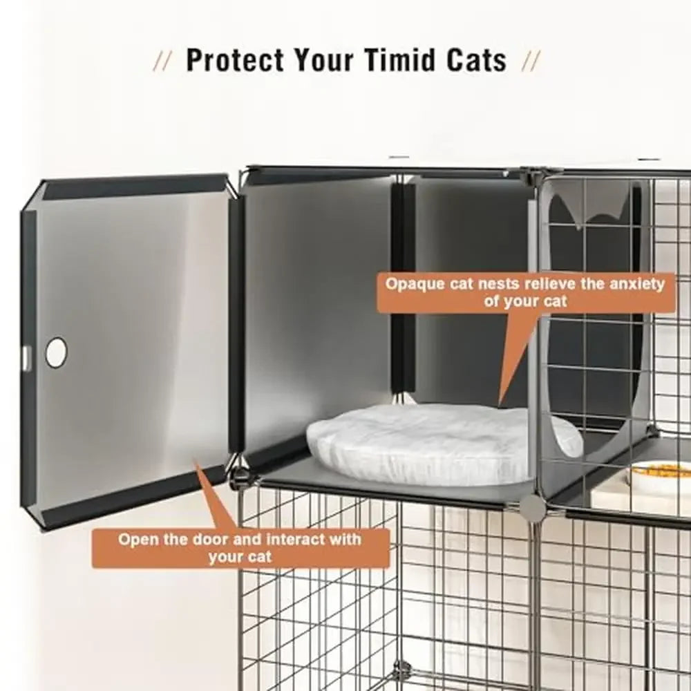 Cat Enclosure Playpen with Litter Box