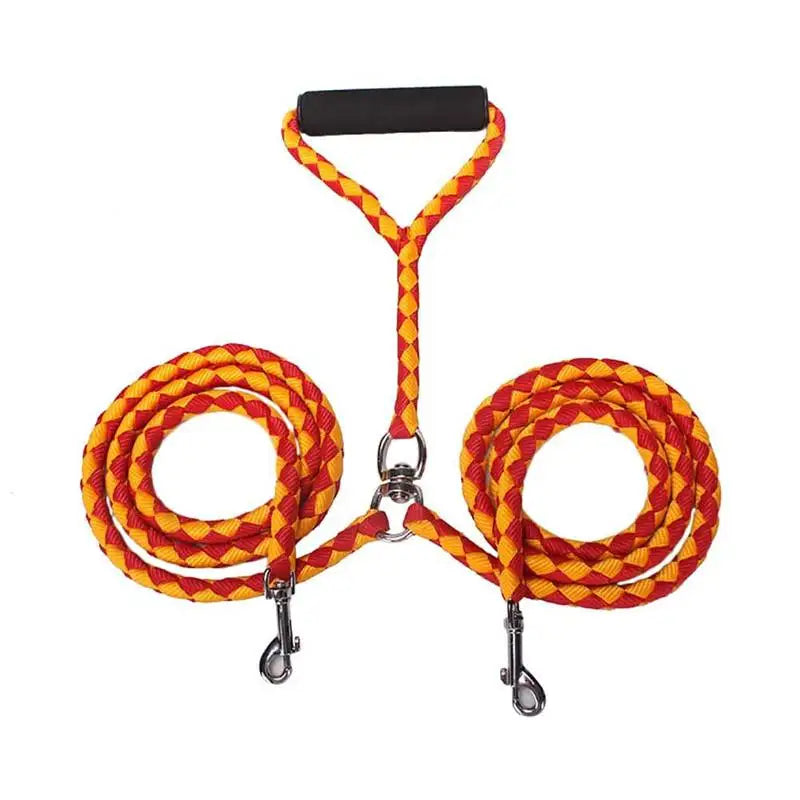 1.4m Pet Double Leash 2 Way Couplers Dog Leash Rope Elastic Extended