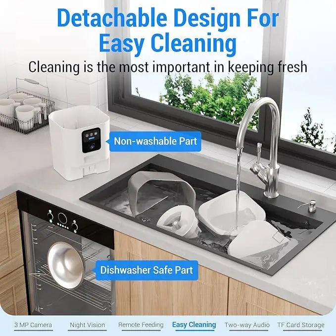 Large Food Storage Automatic Pet Feeder with 2K Camera
