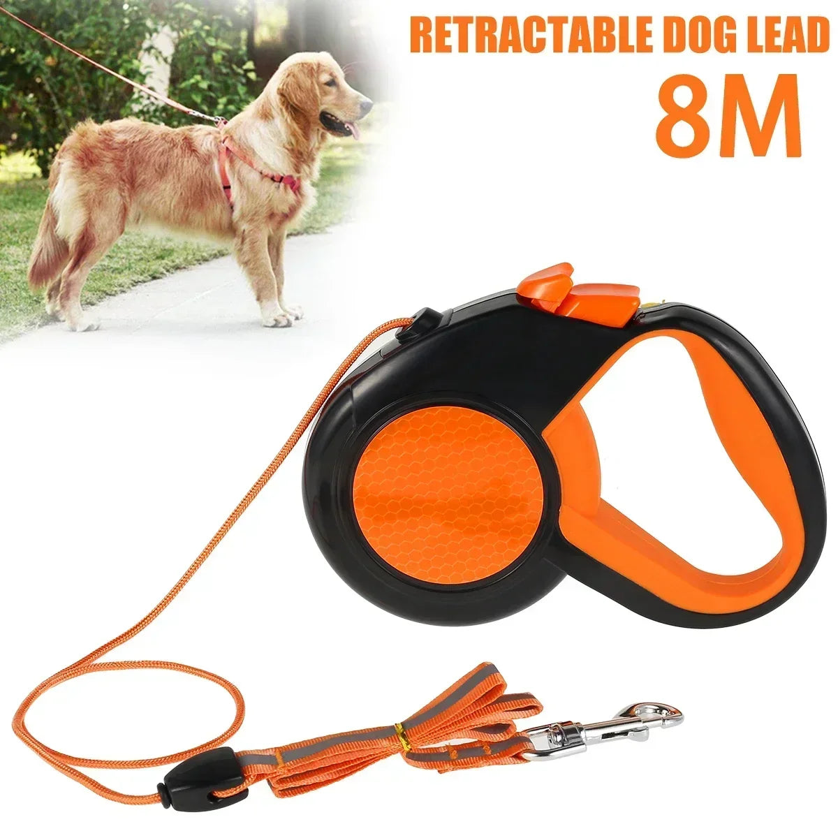 8M Retractable Lead Heavy Duty Pet Walking Leash