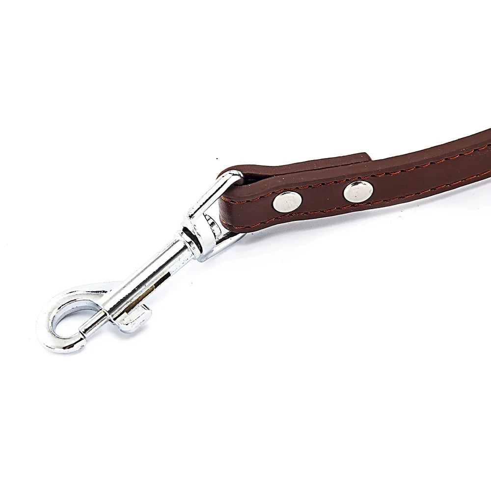 6 Colors Solid Leather Pet Training Leashes
