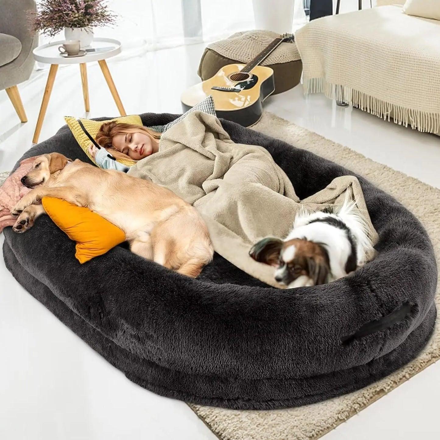 Washable Faux Fur Napping Orthopedic Bed