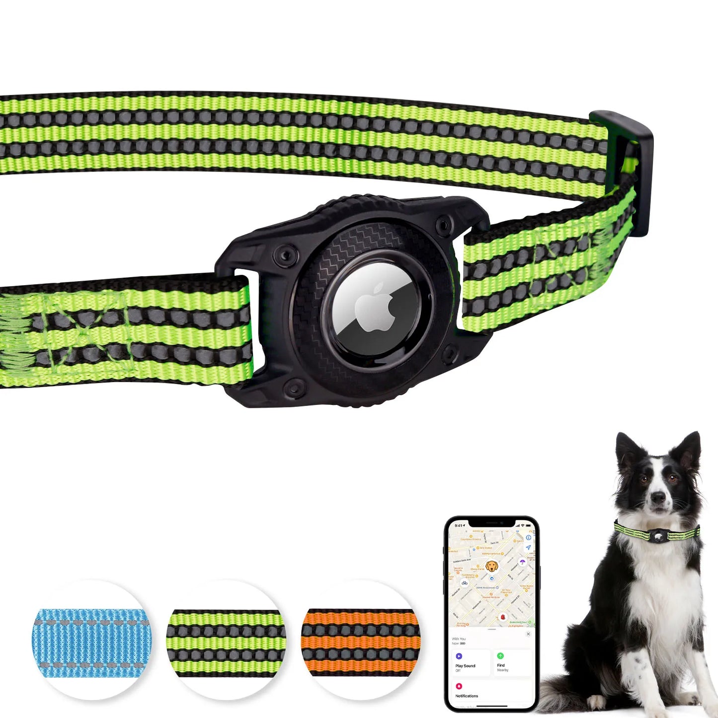 Pet Reflective Duty With GPS Box Waterproof Adjustable Accessories Collar
