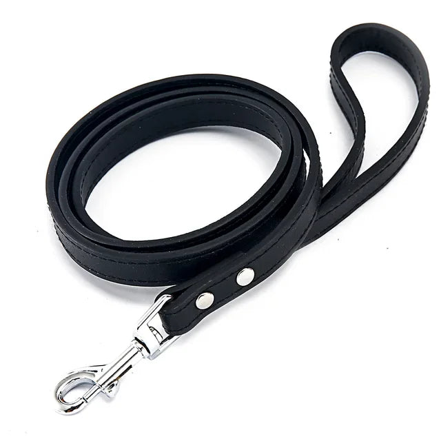 6 Colors Solid Leather Pet Training Leashes