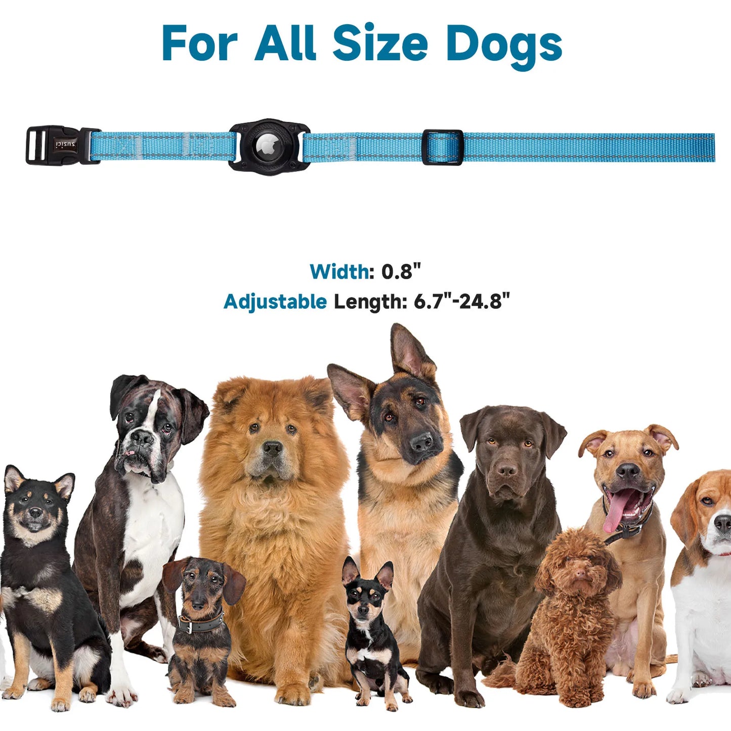 Pet Reflective Duty With GPS Box Waterproof Adjustable Accessories Collar