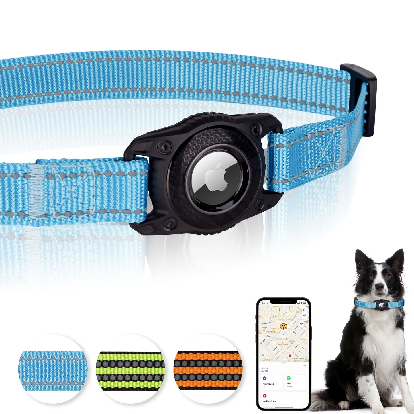 Pet Reflective Duty With GPS Box Waterproof Adjustable Accessories Collar