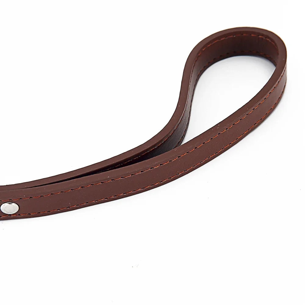 6 Colors Solid Leather Pet Training Leashes