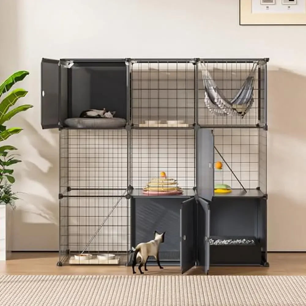 Cat Enclosure Playpen with Litter Box