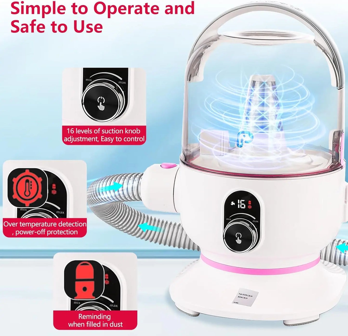 Multi-Functional Pet Hair Vacuum Groomer