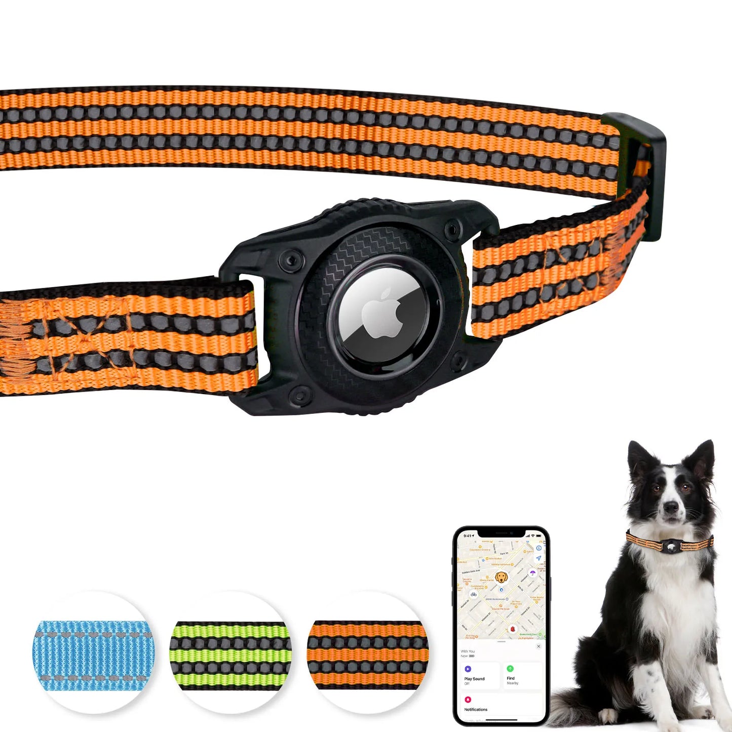 Pet Reflective Duty With GPS Box Waterproof Adjustable Accessories Collar