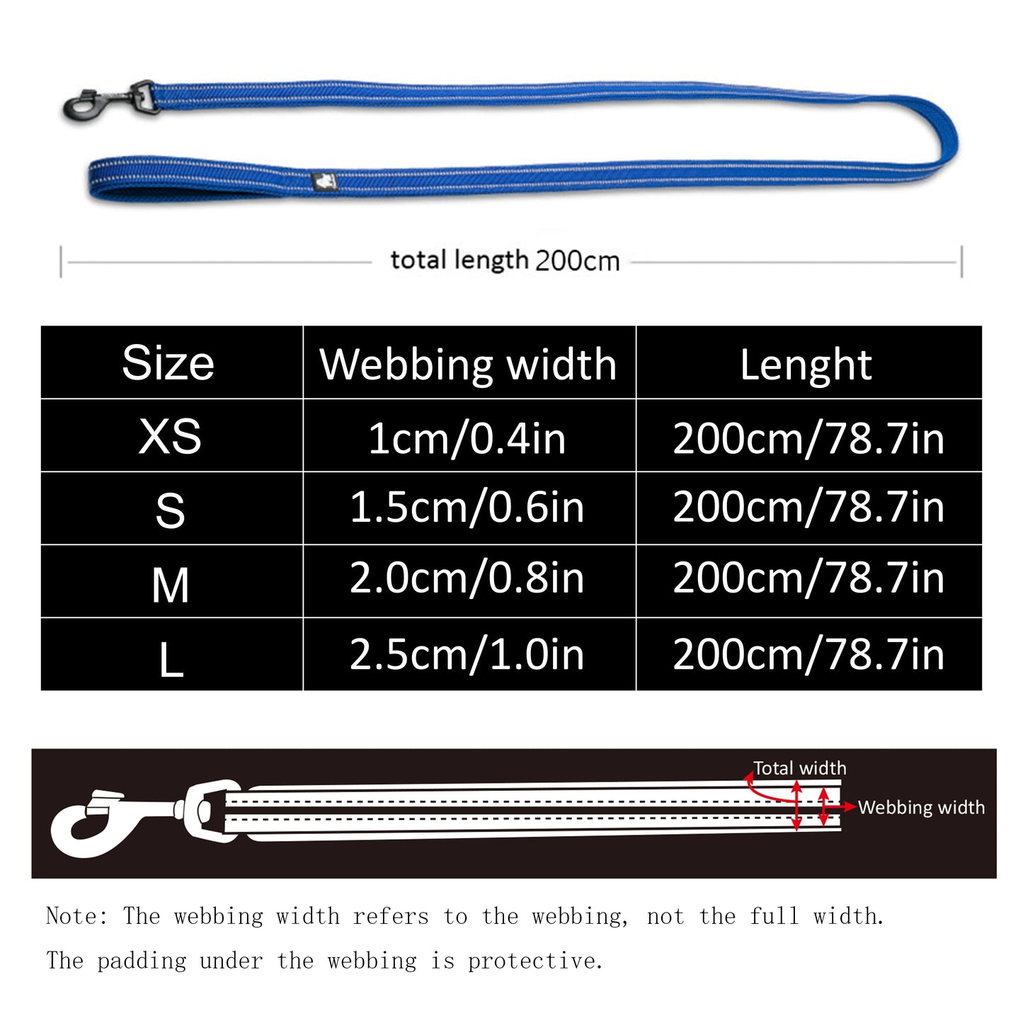Truelove Soft Reflective Nylon Mesh Padded Pet Training Leash