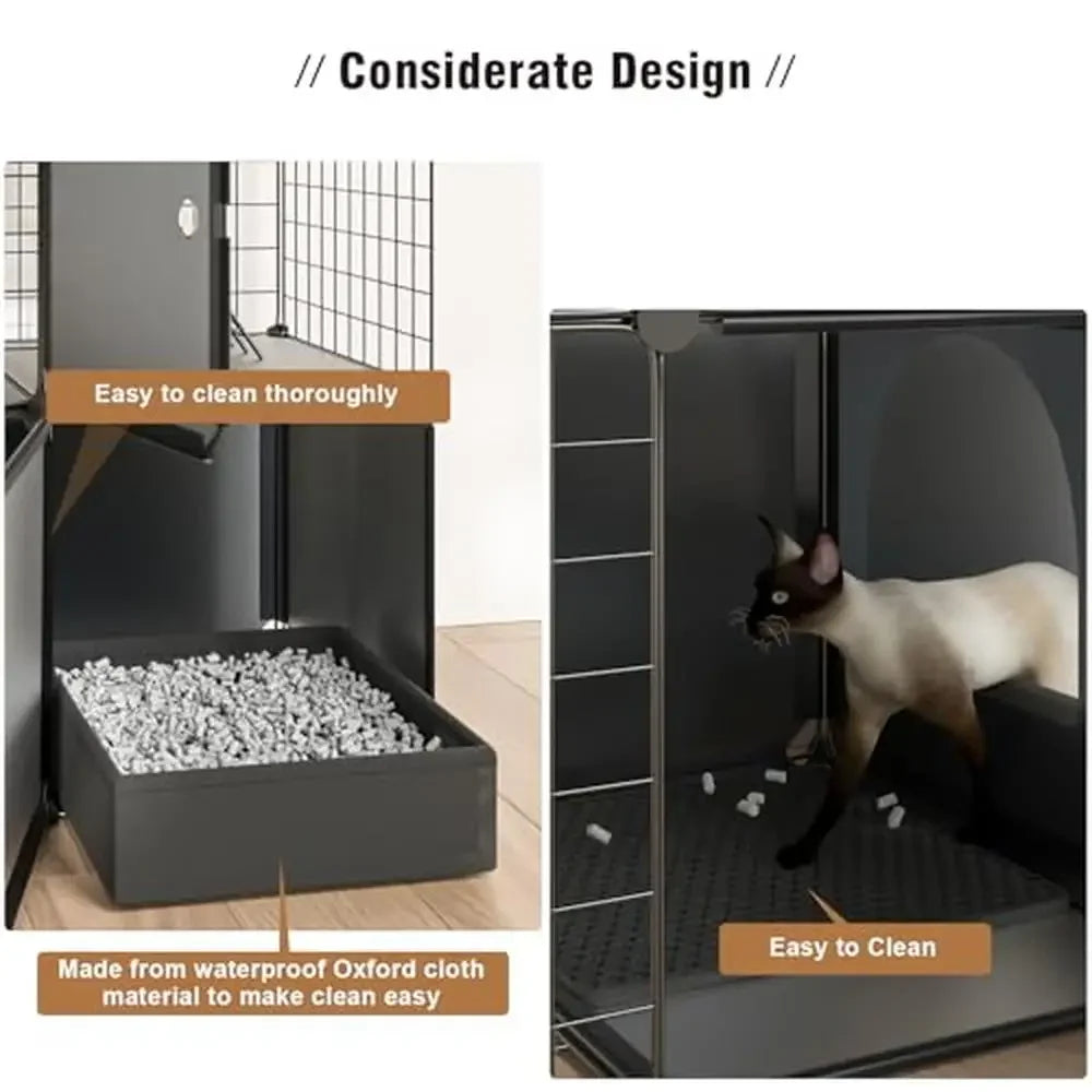 Cat Enclosure Playpen with Litter Box