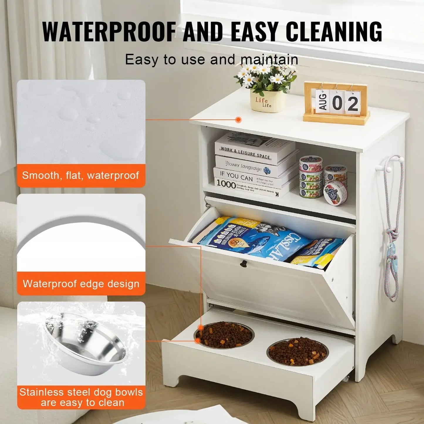 Pet Feeding Station w/ Storage Cabinet