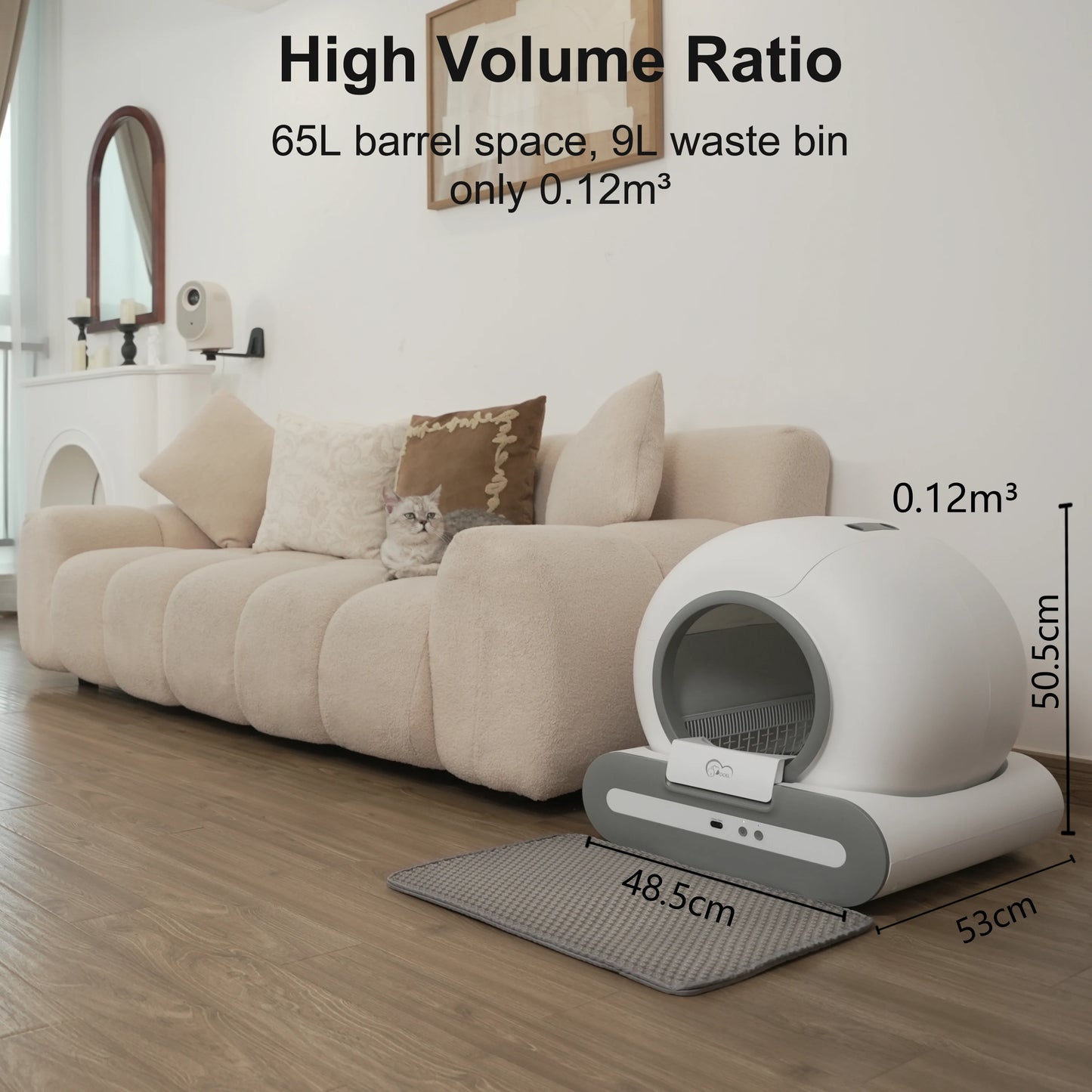 App Control Self Cleaning Automatic Cat Litter Box