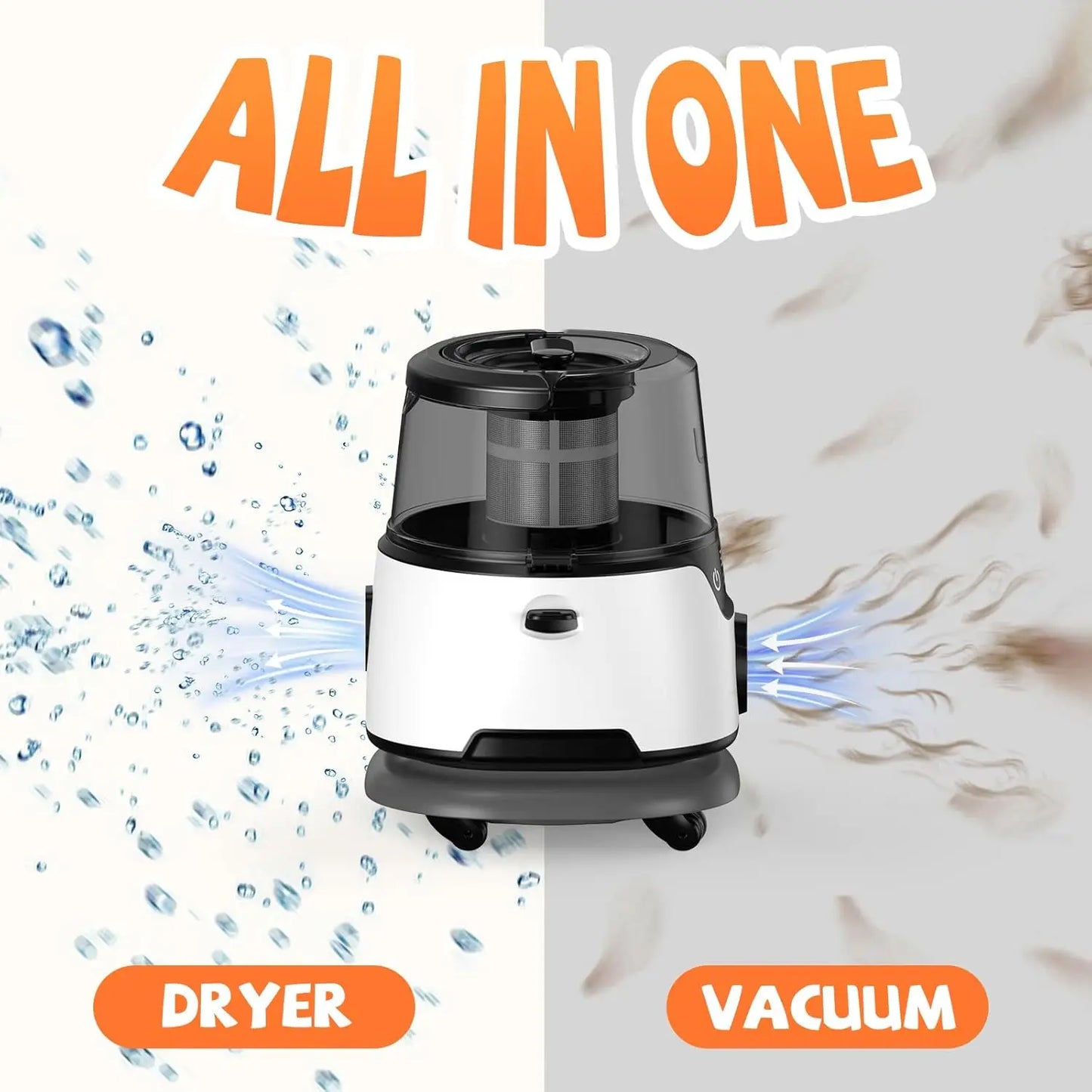Pet Grooming Vacuum and Dryer with 6 Pet Grooming Tools