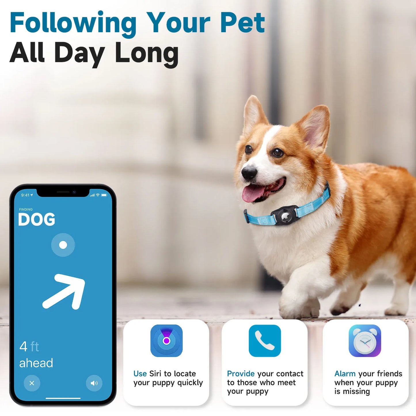 Pet Reflective Duty With GPS Box Waterproof Adjustable Accessories Collar