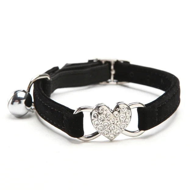 Heart Charm and Bell Pet Collar